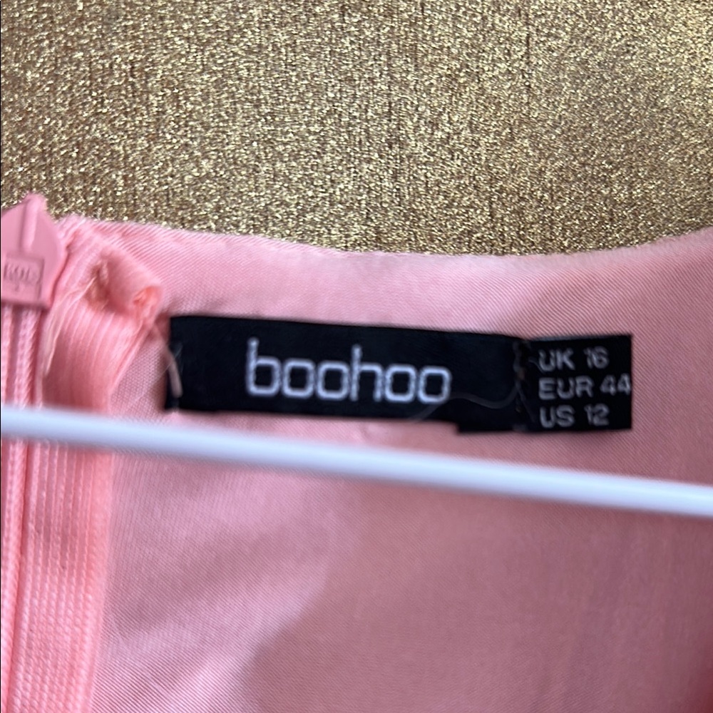 Boo Hoo Pink Ruffled Bodysuit - Picture 2 of 5